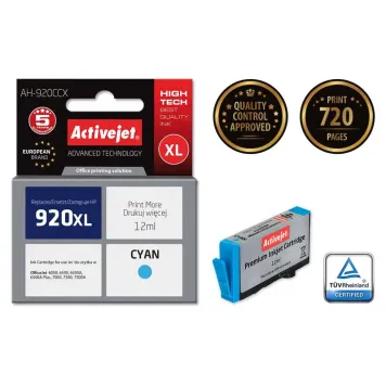 Zamiennik HP 920 XL CD972AE tusz cyan marki ActiveJet