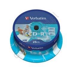 Verbatim CD-R AZO Wide Inkjet Printable 52x 700MB 25 szt. Cake