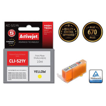 Zamiennik Canon CLI-521Y tusz żółty marki ActiveJet