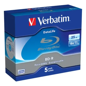 Verbatim BD-R SL Datalife 25GB 6x Jewel Case 5 szt. - 43715