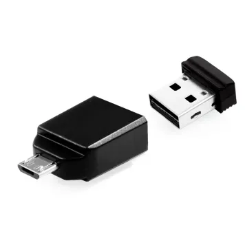 Verbatim USB flash drive 32GB Nano 49822 USB 2.0 czarny z adapterem mikro USB
