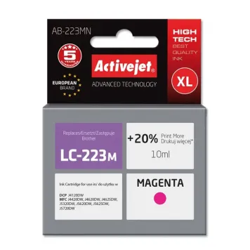 Zamiennik Brother LC223M tusz magenta marki ActiveJet