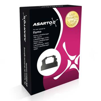Asarto zamiennik taśmy Dymo D1 40919 S0720740 nadruk czarny na zielonym tle 9mm x 7m