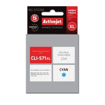 ActiveJet zamiennik Canon CLI-571C XL tusz cyan