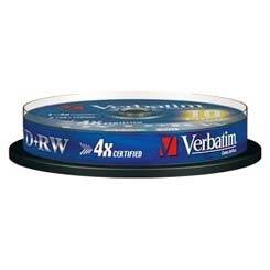 Verbatim DVD+RW 4.7GB 4x Advanced SERL Cake 10 szt. - 43488