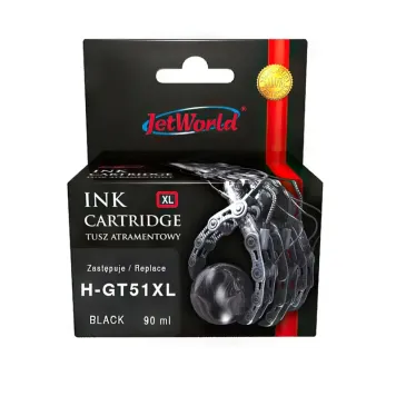 Zamiennik HP GT51 XL GT53 XL X4E40AE 1VV21AE tusz czarny marki JetWorld