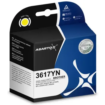 Zamiennik Brother LC3617Y tusz żółty marki Asarto