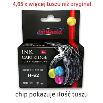 Zamiennik HP 62 XL C2P07AE tusz 3-kolorowy marki JetWorld