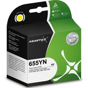Asarto zamiennik HP 655 CZ112AE tusz żółty