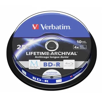 Verbatim M-DISC BD-R 25GB 4x Printable Spindle 10 szt. - 43825
