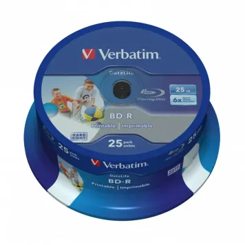 Verbatim BD-R SL Datalife 25GB 6x Printable Spindle 25 szt. - 43811