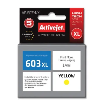 Zamiennik Epson 603XL C13T03A44010 tusz żółty marki ActiveJet