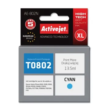 Zamiennik Epson T0802 tusz cyan marki ActiveJet