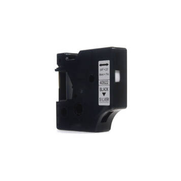 Zamiennik taśmy Dymo D1 40922 nadruk czarny na srebrnym tle 9mm x 7m