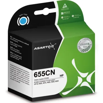 Asarto zamiennik HP 655 CZ110AE tusz cyan