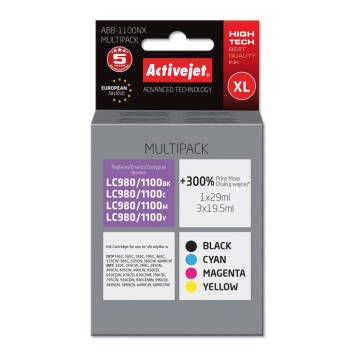 Zamiennik Brother LC980 Multipack 4 tusze CMYK marki ActiveJet