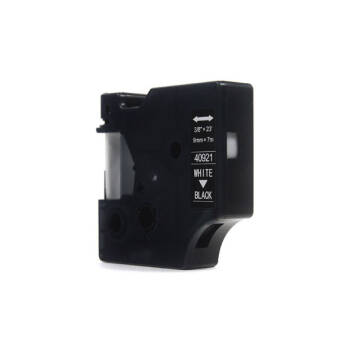 Zamiennik taśmy Dymo D1 40921 nadruk biały na czarnym tle 9mm x 7m