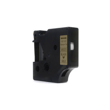 Zamiennik taśmy Dymo D1 45023 S0720630 nadruk czarny na złotym tle 12mm x 7m