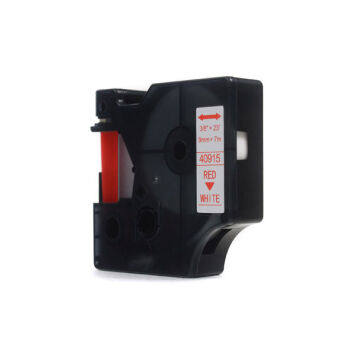 Zamiennik taśmy Dymo D1 40915 S0720700 nadruk czerwony na białym tle 9mm x 7m