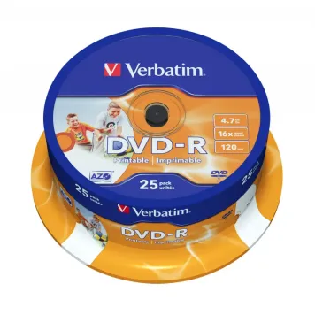 Verbatim DVD-R 4.7GB 16x Wide Printable Spindle 25 szt. - 43538