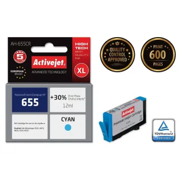 Zamiennik HP 655 CZ110AE tusz cyan marki ActiveJet