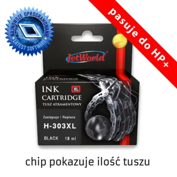 Zamiennik HP 303 XL T6N04AE tusz czarny marki JetWorld do HP Plus