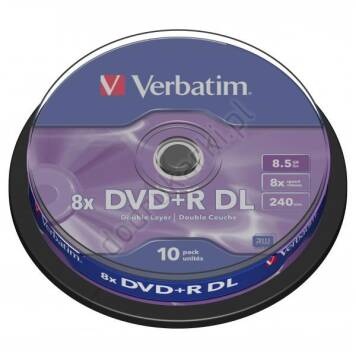 Verbatim DVD+R 8.5GB 8x Double Layer Matt Silver cake box 10 szt. - 43666