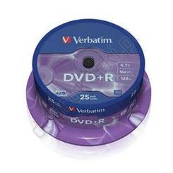 Verbatim DVD+R 4.7GB 16x Matt Silver Cake 25 szt. - 43500