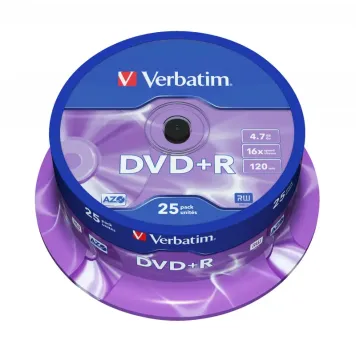Verbatim DVD+R 4.7GB 16x Matt Silver Spindle 25 szt. - 43500