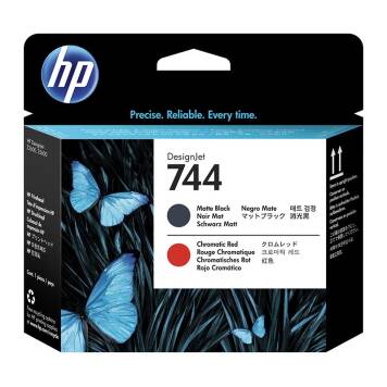 HP 744 F9J88A głowica matte black i chromatic red