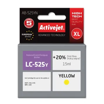 Zamiennik Brother LC525Y tusz żółty marki ActiveJet