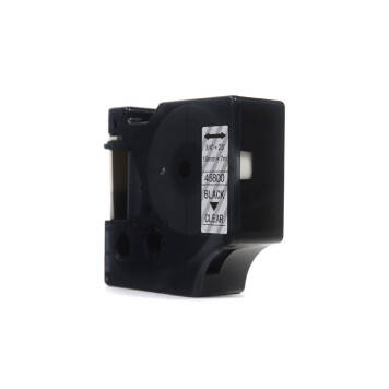 Zamiennik taśmy Dymo D1 45800 S0720820 czarny na przezroczystym tle 19mm x 7m
