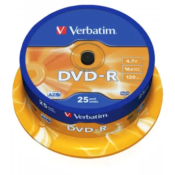 Verbatim DVD-R 4.7GB 16x Matt Silver Spindle 25 szt. - 43522