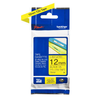 Taśma Brother TZe-631 nadruk czarny na żółtym tle 12mm x 8m