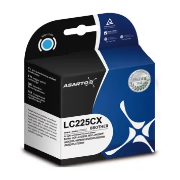 Zamiennik Brother LC225XLC tusz cyan marki Asarto