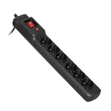 Listwa przeciwprzepięciowa Activejet Combo 6 gniazd 3m czarna