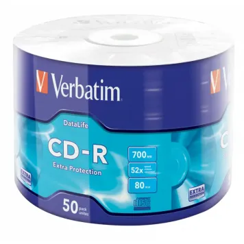 Verbatim CD-R Extra Protection 52x 700MB 50 szt Wrap Spindle - 43787