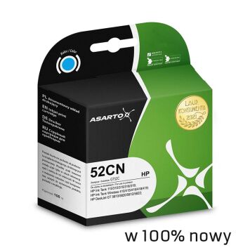 Zamiennik HP GT52 C M0H54AE tusz cyan marki Asarto