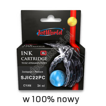 Zamiennik Epson SJIC22PC C33S020602 tusz cyan marki JetWorld
