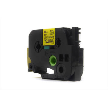 Zamiennik taśmy Brother Tze-S641 z mocnym klejem nadruk czarny na żółtym tle 18mm x 8m