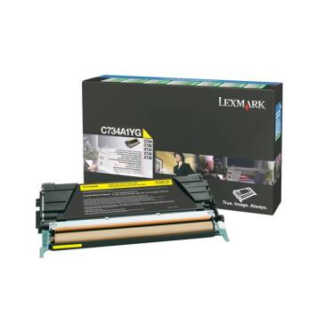 Lexmark C734A1YG toner żółty oryginalny