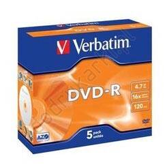 Verbatim DVD-R 4.7GB 16x Matt Silver Jewel Case 5 szt. - 43519