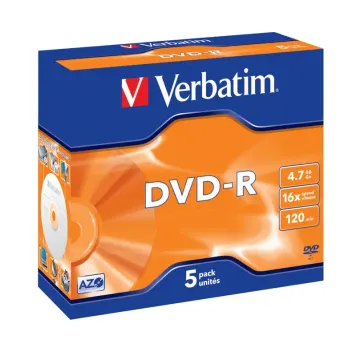 Verbatim DVD-R 4.7GB 16x Matt Silver Jewel Case 5 szt. - 43519