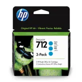 HP 712 3ED77A 3 x tusz cyan oryginalny