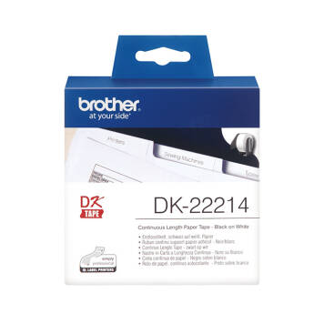 Taśma ciągła Brother DK-22214 nadruk czarny na białym tle 12mm x 30,48m