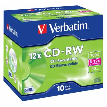 Verbatim CD-RW Hi-Speed 10x 700MB 10 szt. Jewel Case - 43148