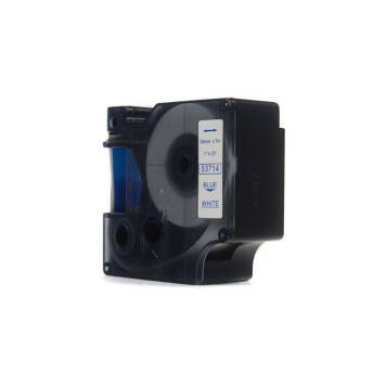 Zamiennik taśmy Dymo D1 53714 nadruk niebieski na białym tle 24mm x 7m
