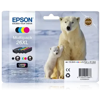 Epson 26XL T2636 C13T26364010 Multipack 4 tusze CMYK oryginalne