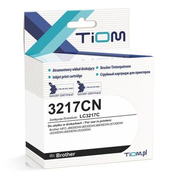 Zamiennik Brother LC3217C tusz cyan marki TiOM