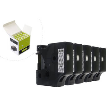 Zamiennik taśmy Dymo D1 40910 S0720670 nadruk czarny na przezroczystym tle 9mm x 7m (5szt.)